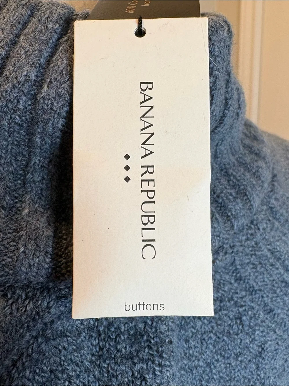 Banana Republic Men's Repreve Slate Blue Zip-Button Pullover Sweater